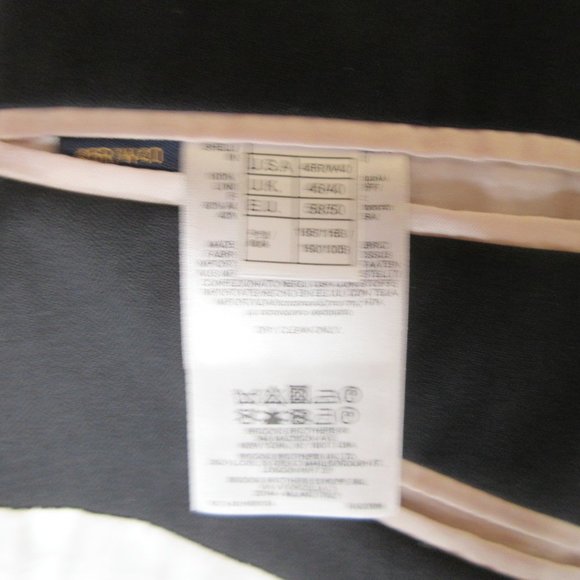 Brooks Brothers Wool Sport Coat Size 46R Vitale 1818 Regent Fit Black Peak - Picture 8 of 13